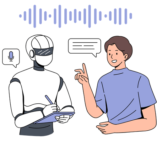 Робот и ученик в разговоре — Quest AI, тренировка между уроками