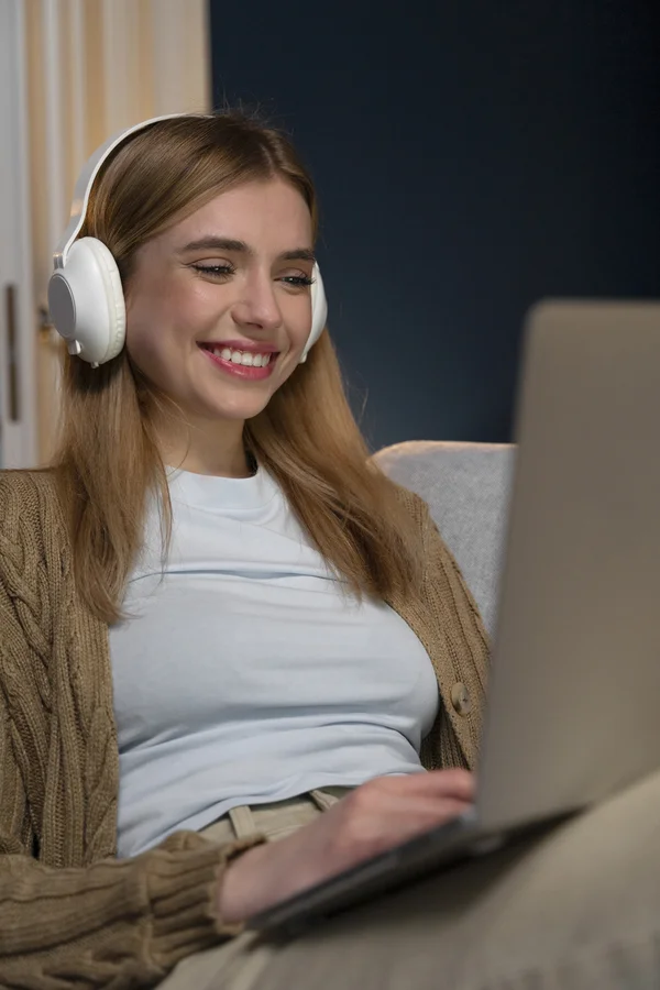 Student during an online English lesson